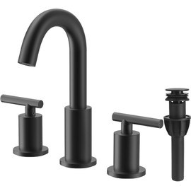 TRUSTMI Bathroom Faucet 3 Hole 2-Handle 8 inch Wide-Spread Bathroom Sink Faucet with Pop Up Drain and cUPC Waterlines, Matte Black