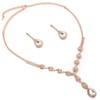 topwholesalejewel Juego de joyas de boda chapado en oro rosa,