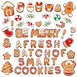 WhatSign Christmas Bulletin Board Decorations - Christmas Bulletin Board Cutouts for Kids Candy Gingerbread Christmas Bulletin Decor for Classroom School Home Window Christmas Party Activities