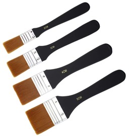 Shiwaki Brush 4 Piece Set Artist Acrylic Brush Set Professional Large Flat Artist Nylon Drawing Brush for Oil Quarel Painting Furniture Paints