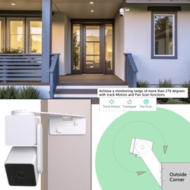 Zwolf Outside Corner Wall Mount Bracket for Wyze Cam Pan V3 (NOT Included Camera), Make Cam Pan V3 Cover Both Sides of The House 270 Degrees, Maximizing Coverage Reduce Blind Spots (Pack of 2, White)