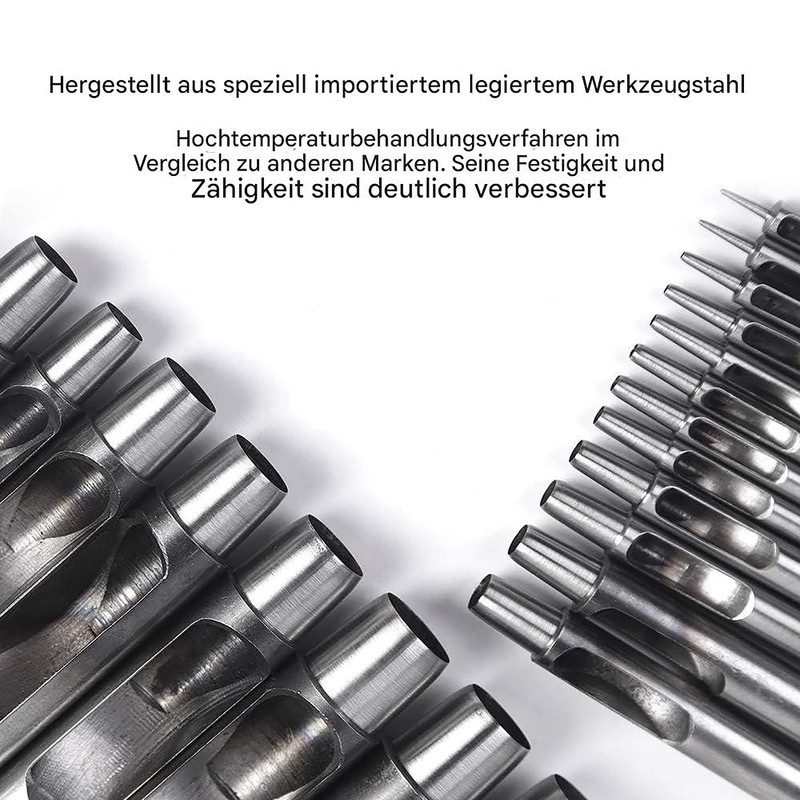 WUTA SPC Hole Punch Set, Round Steel Hollow Punch Cutting