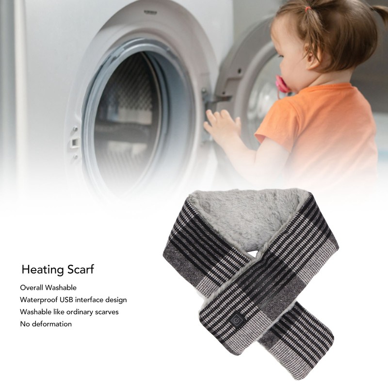 Heating Scarf Washable Adjustable Gears Soft Warm USB Electric Heated
