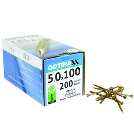 5.0 Optimaxx Extreme Performance Wood Screws Box - Zinc Plate & Yellow Passivated, Pozi Wood Screws (5.0x100mm)