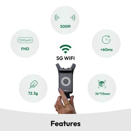 Accsoon CineView Nano Wireless Video Transmitter, 1080P60 500ft Transmission Range&0.06s Latency, 4 Devices Real-time Monitoring, Compatible with RS2/RS3/RS3 Pro/Stabilizer Camera Support iOS/Android