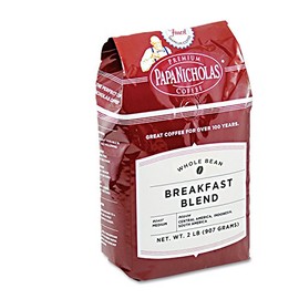 Papanicholas Coffee Whole Bean Coffee, Breakfast Blend, 28 Ounce