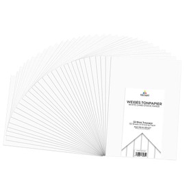 Tritart Photo Card A4 White 300 g/m² - 52 Sheets Cardboard Paper - Coloured Card Craft Paper - Paper for Crafts and Painting - Thick Printer Paper Kraft Paper 300 g - White Cardboard