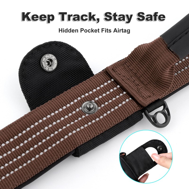 Plutus Pet Tactical Dog Collar with Tracker Pocket for AirTag,