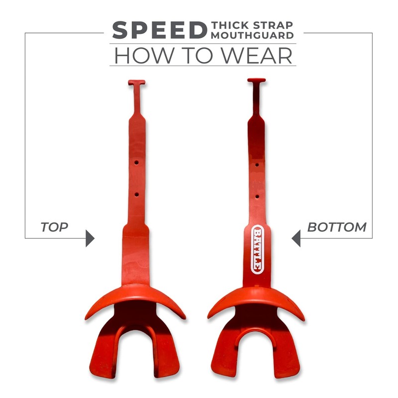 Battle Protector bucal de fútbol deportivo con correa gruesa conectada