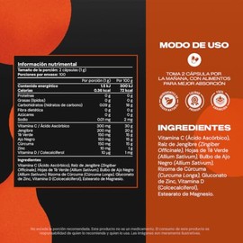 Vitamina Zinc Equinácea Ajo Jengibre Cúrcuma Vital Botanics