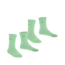 ESPRIT Unisex Children's Foot Logo 2-Pack Socks Breathable Sustainable Organic Cotton Reinforced Durable Non-Slip Flat Seam Pressure-free Toe Plain Multipack 2 Pairs, Green After Eight 7134