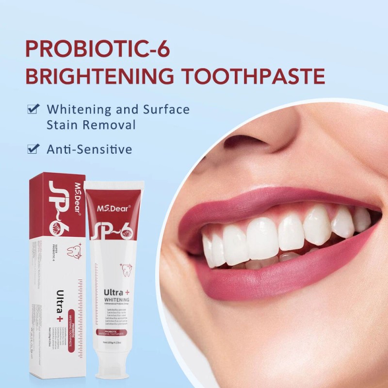 6-1Pack Probiotic Toothpaste SP-6 Whitening Tooth Oral Hygiene Clean Fresh