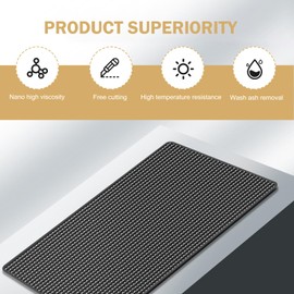 Dogary 2 PCS Car Dashboard Mat, Reusable Picky Pad, Center Console Anti - Slip Mats with Strong Adhesion, for Fixing Mobile Phones, Ornaments, Sunglasses, etc.(Black)