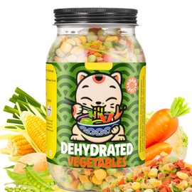 Freeze Dried Mixed Dehydrated Vegetables - 10.58oz Natural Ramen Toppings Vegetable Flakes, No Gluten& No Allergen, Dry Veggie for Cooking, Camping, Emergency Supply