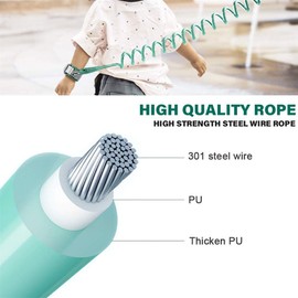 Kids Anti Lost Wrist Link, Children Wrist Traction Rope with Key Lock, Toddler Safety Harness Wrist Leash Baby Walking Wrist Strap, for Outdoor Activities, Travel & Shopping, 2 m/ 6.6 ft (Green)