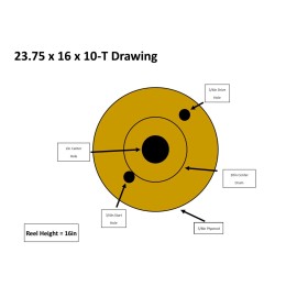 Unbranded 23.75in W x 16in. H (w/ a 10in Drum) Wooden Cable Spool Wood Wire Reel Wood Reel