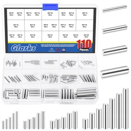 Glarks 110pcs 2/3/4/5mm Dowel Pins Kit, 22 Sizes 304 Stainless Steel Cylindrical Shelf Support Peg Pin Fasten Elements, Wood Bunk Bed Dowel Pins Shelf Pegs for Cabinet and Furniture Installation
