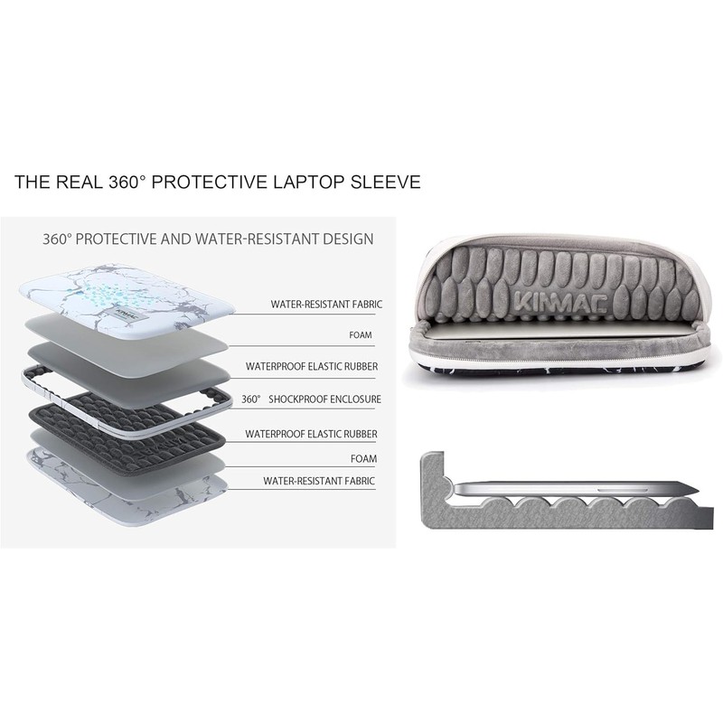 Kinmac 360° Protective Water Resistant Laptop Sleeve case Bag with