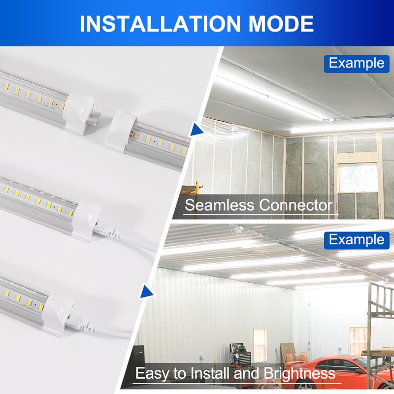 XLNYUUI Led Shop Lights, 4FT LED Light 50W 6500K 7000LM