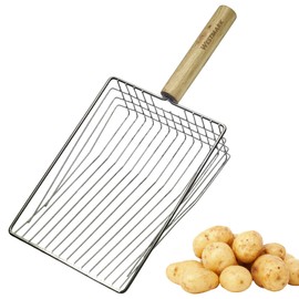 Westmark Potato Scoop - High Quality Vegetable Scoop for Harvesting Potatoes, Compact Size, Ideal for Small and Large Garden Beds - Stainless Steel, Wood