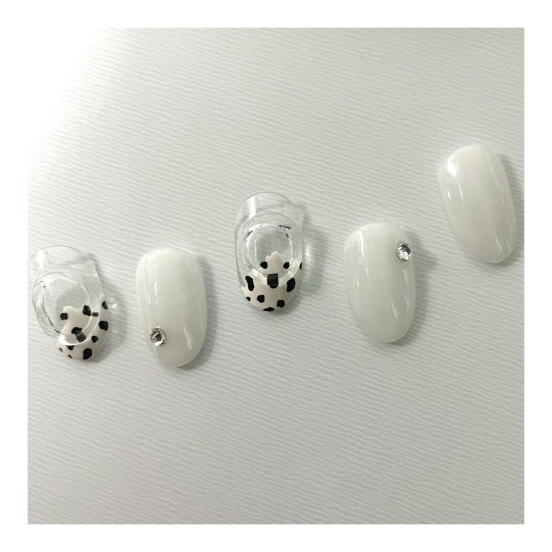 ˡᴬᴺᵀᶤˡ [Swa Stone] Chunk pattern handmade nail tip - Short