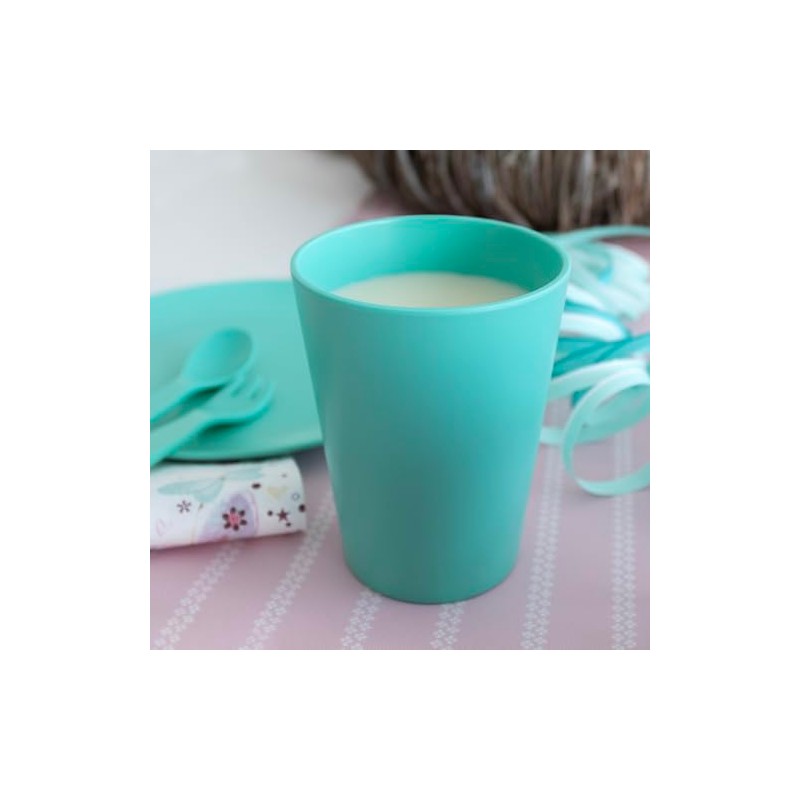 Ökolution Plastic Cups, Robust Reusable Cups, Pack of 8, Petrol,