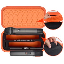 Wireless Microphone Case for JBL Wireless Two Microphone System DIY Foam Also Fits Singing for Tonor for Shure for Bietrun for ALPOWL, Reciver, Audio Cable, Power Cable - Small (Box Only), orange,