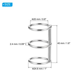 PATIKIL 20mm Loose Leaf Binder Rings, 10 Pack 3-Rings Book Binder Ring Alloy Snap Split Hinged for DIY Travel Diary Photo Album Binding Spines, Silver