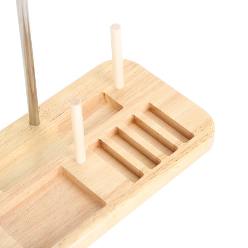Thread Holder Stable Wood Base Large Spool Thread Stand for