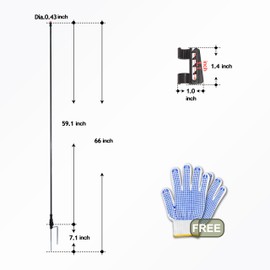 66 Inches High Fiberglass Step-in Electric Fence Portable Posts with Double Spikes - 10 Posts Come with 50 Clips
