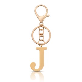 AOKSUNOVA Keyring Letter, Gold Key Ring with Letters, Car Key Ring for Women, Women, J