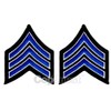 Uniform Chevrons - Royal/White on Black - 3-inch Wide - Sergeant - Pair