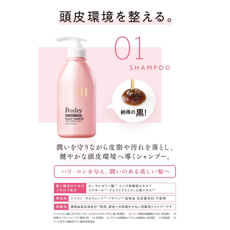 [Trial] Bosley Black Plus Shampoo, 0.3 fl oz (8 ml)