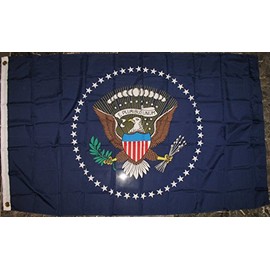 Premium USA Presidential Seal Flag (3 By 5 Foot) - Large Flag With Brass Grommets - 100% Super Polyester Material - Perfect For Hanging Indoor/Outdoor