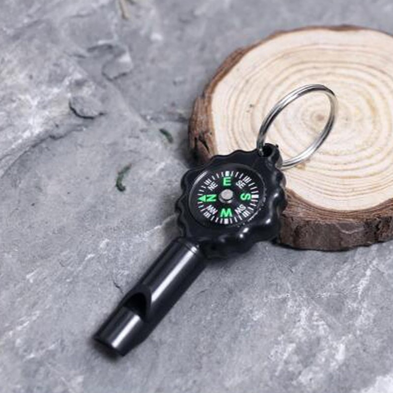 Dranvosk 2-in-1 Whistle Compass Keychain for Hiking,Camping & Outdoor Survival