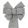 Black White Cabana Stripe Wreath Bow (8 inch bow)