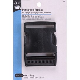 Dritz 479 Parachute Buckle for 2-Inch Strap, Black