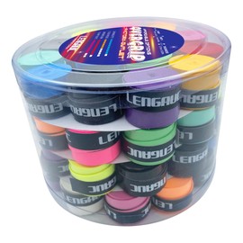 LENGAUC Racket Grip Tape,Tacky Overgrips,Pickleball,Paddle,Tennis,badminton, 60 Pack,Absorb Sweatbands Stretchy Anti Slip Protector Handle Overgrips. (60 Pack 0.029 inch Assorted Colours)
