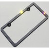 3 Row Crystal (Clear) Rhinestones on Black License Plate Frame