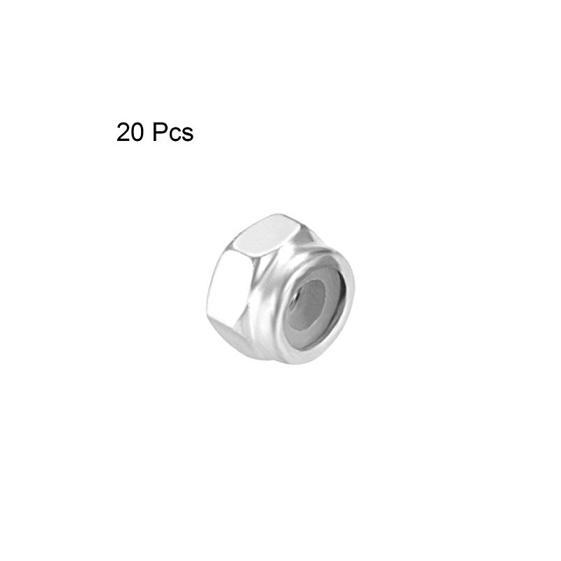 sourcing map M2 x 0.4mm Nylon Insert Hex Lock Nuts,