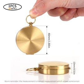 Outdoor Compass, Waterproof Compass, Hiking Compass, Portable with Luminous Numbers for Camping, Hiking, Hunting and Outdoor Activities (Golden)