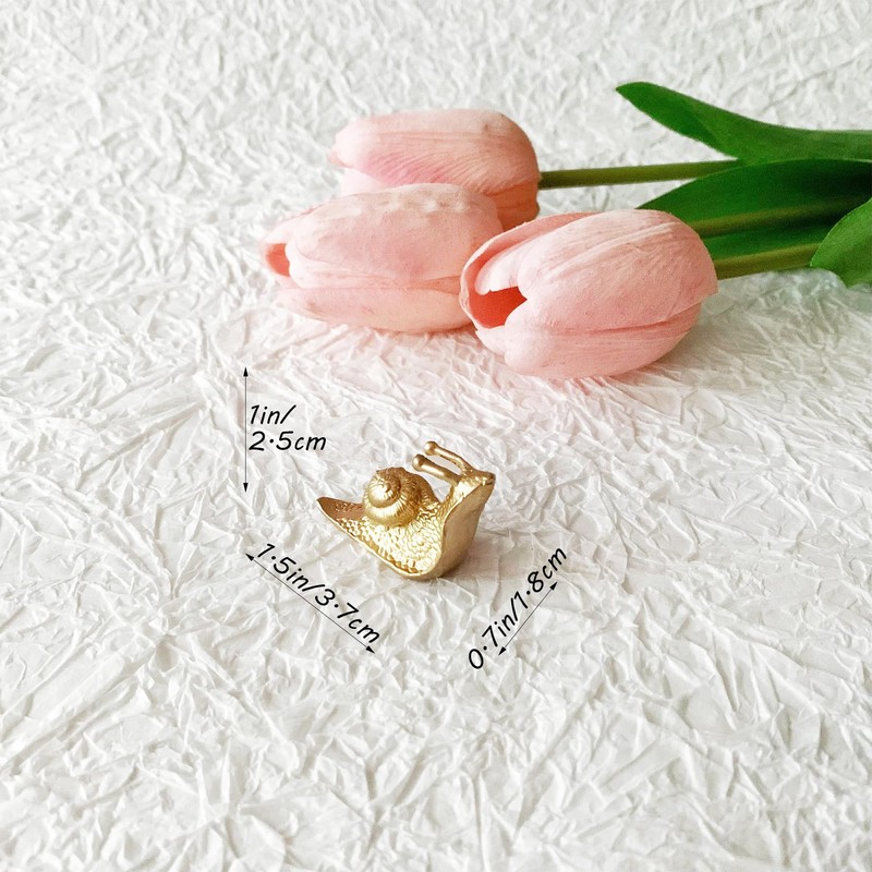 Pasiir 2pcs Gold Snail Figurine Home Decor, Solid Metal Crab