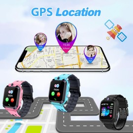 Children's Smartwatch with GPS and Phone, IP68 Waterproof GPS Watch, Children's Smartwatch with Call Function, SOS Voice Chat, School Mode, Game Alarm Clock, Smart Watch, Children's Watch, Gift for