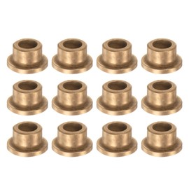 sourcing map 12pcs Flange Sleeve (Plain) Bearings 6mm Bore x 10mm OD x 8mm Length, Self-Lubricating Sintered Bronze Bushings
