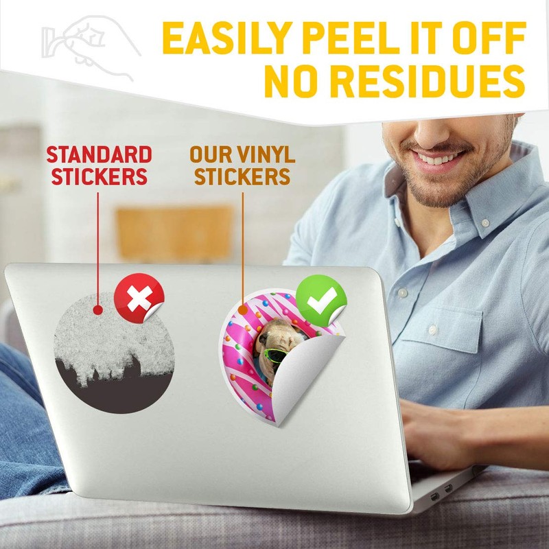 Vinyl Stickers (Set of 2) 7.5cm - Pool Party Pug