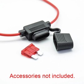 AIMALL 10Pcs 12V 40A Standard Blade Inline Fuse Holder with Waterproof Dustproof Cover, 26cm Wire for Cars, Bikes, and Automotive Electrical Systems