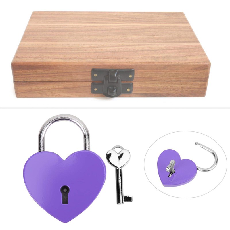 Padlock, Metal Heart Shaped Lock with Key, Metal Lock for