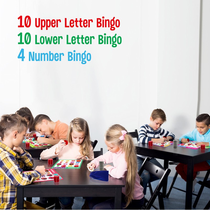 SpriteGru Alphabet Bingo Game, ABC & 123 Bingo Board Game