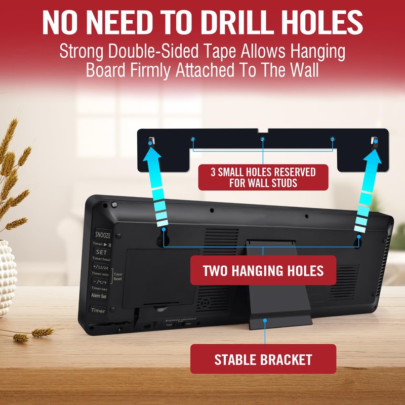 TXL TXL16.5 Digital Wall Clock Large Display, LED Wall Clock