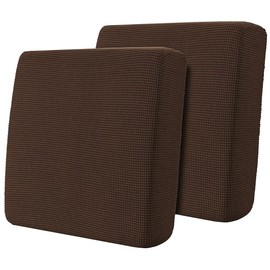 Hokway 2 Piece Individual Couch Cushion Slipcovers Stretch Reversible Cushion Protector Slipcovers Sofa Cushion Protector Covers(Chocolate,Small-2PC)